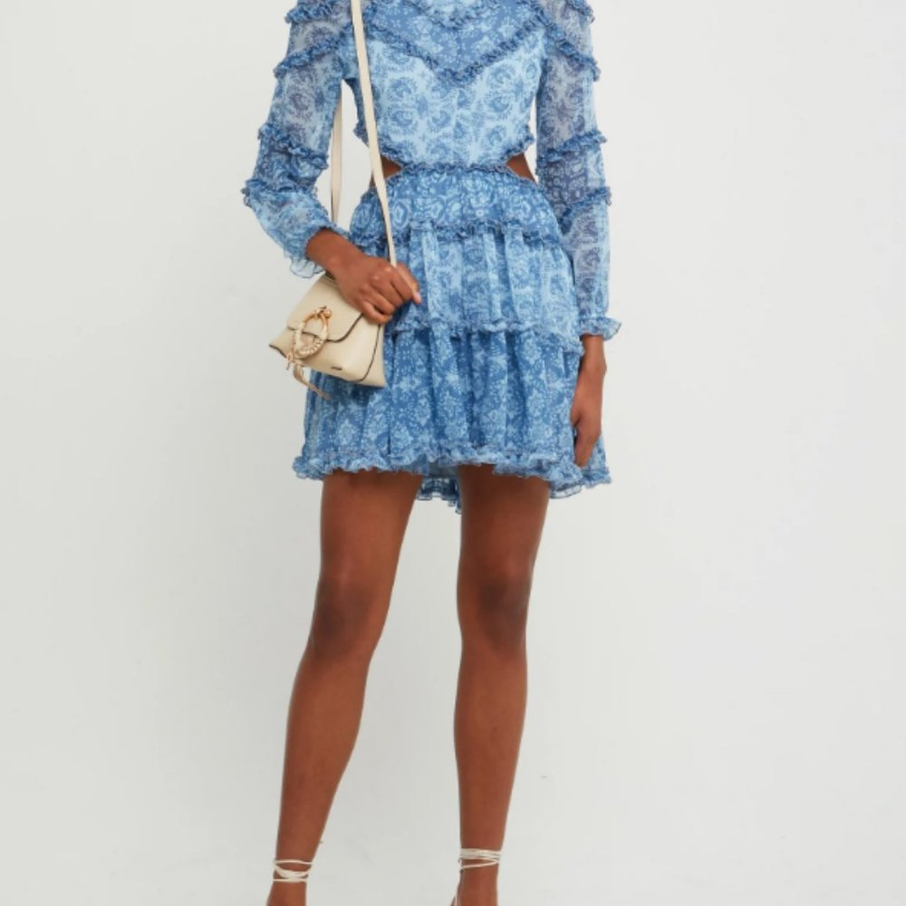 OPT Floral Cutout Mini Dress